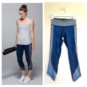 Lululemon Wunder Under Crop Sashiko Cross Inkwell